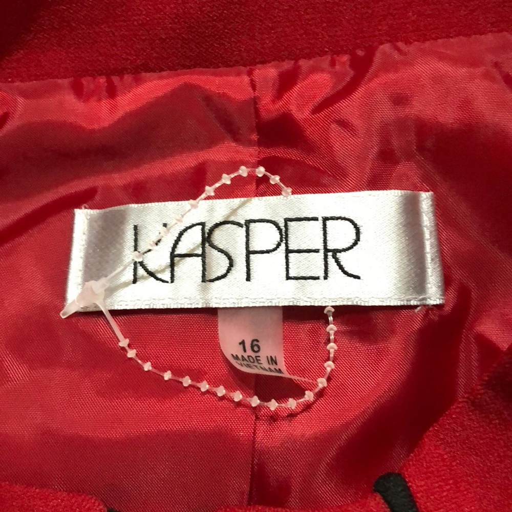 Kasper Women Crepe Zip Front Piped Trim Jacket - Picture 5 of 5